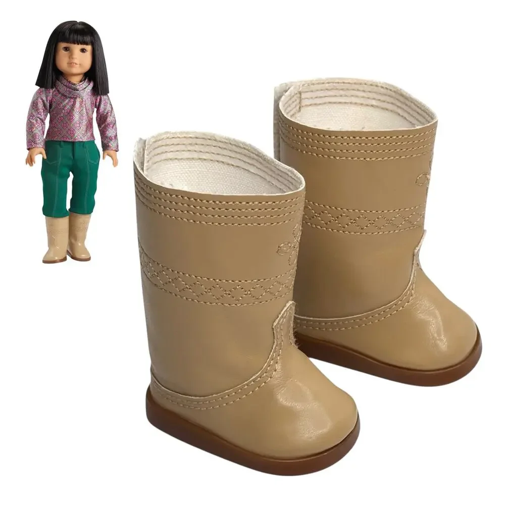 American Girl Ivy Doll Boots Julie's Friend Meet Outfit Shoes Tan Brown Retired